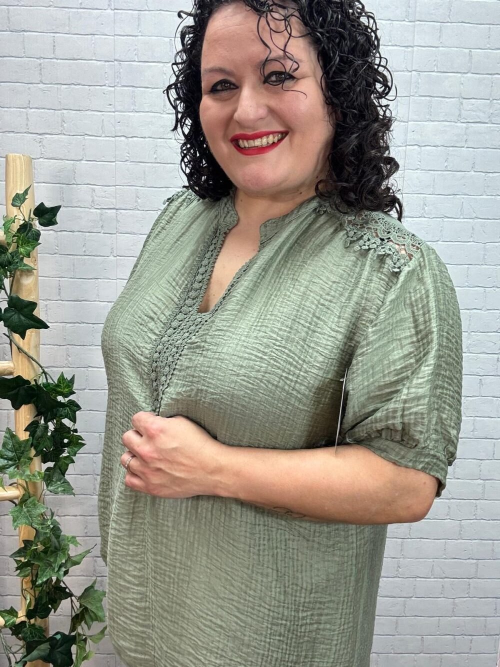 Blusa Teresa T-44/54 con Encaje - Imagen 6