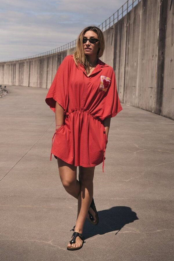 Vestido TODO ES POSIBLE teja Aire Retro