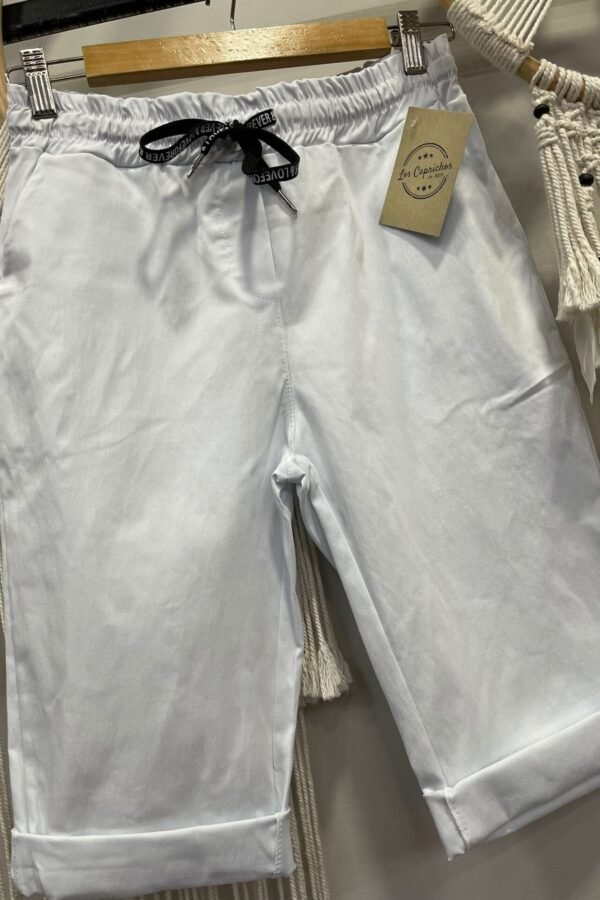 Pantalón corto Clara blanco Con Goma En La Cintura T-M/3XL Curvy