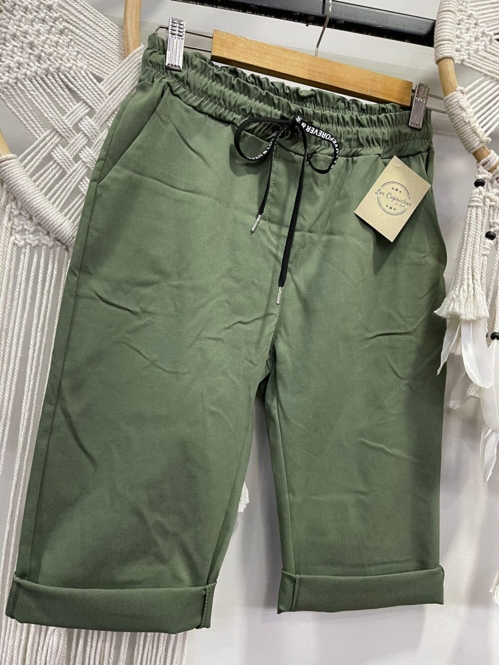 Pantalón corto Clara kaki Con Goma En La Cintura T-M/3XL Curvy