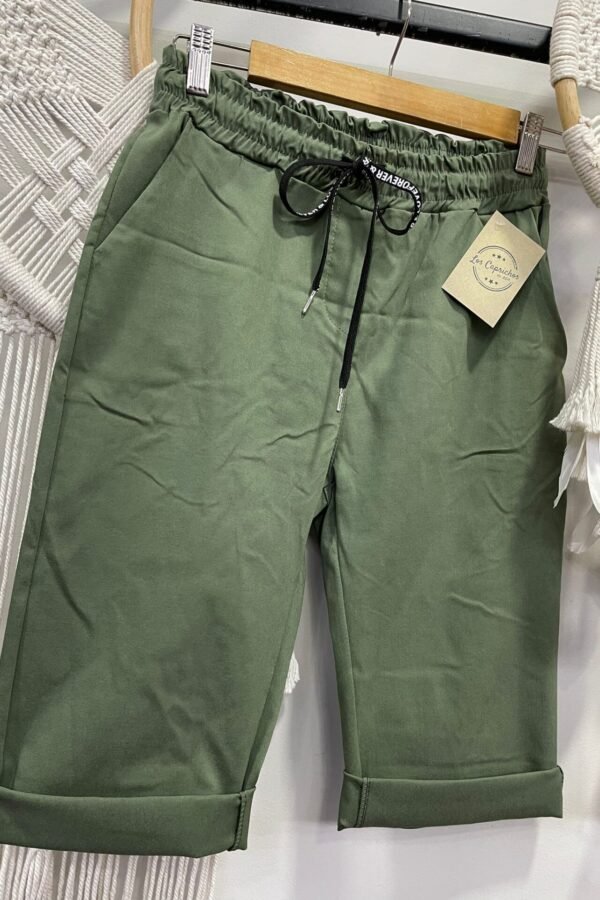 Pantalón corto Clara kaki Con Goma En La Cintura T-M/3XL Curvy