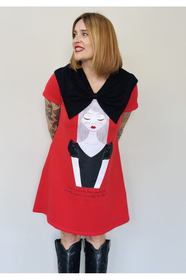 Vestido Chica Lazo Keep&Trendy T-M/3XL con Mensaje Ilustrado