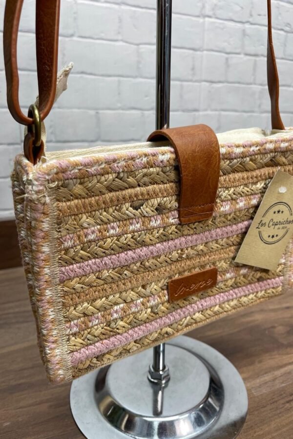 Bandolera Rafia WT220 con Detalles rosas