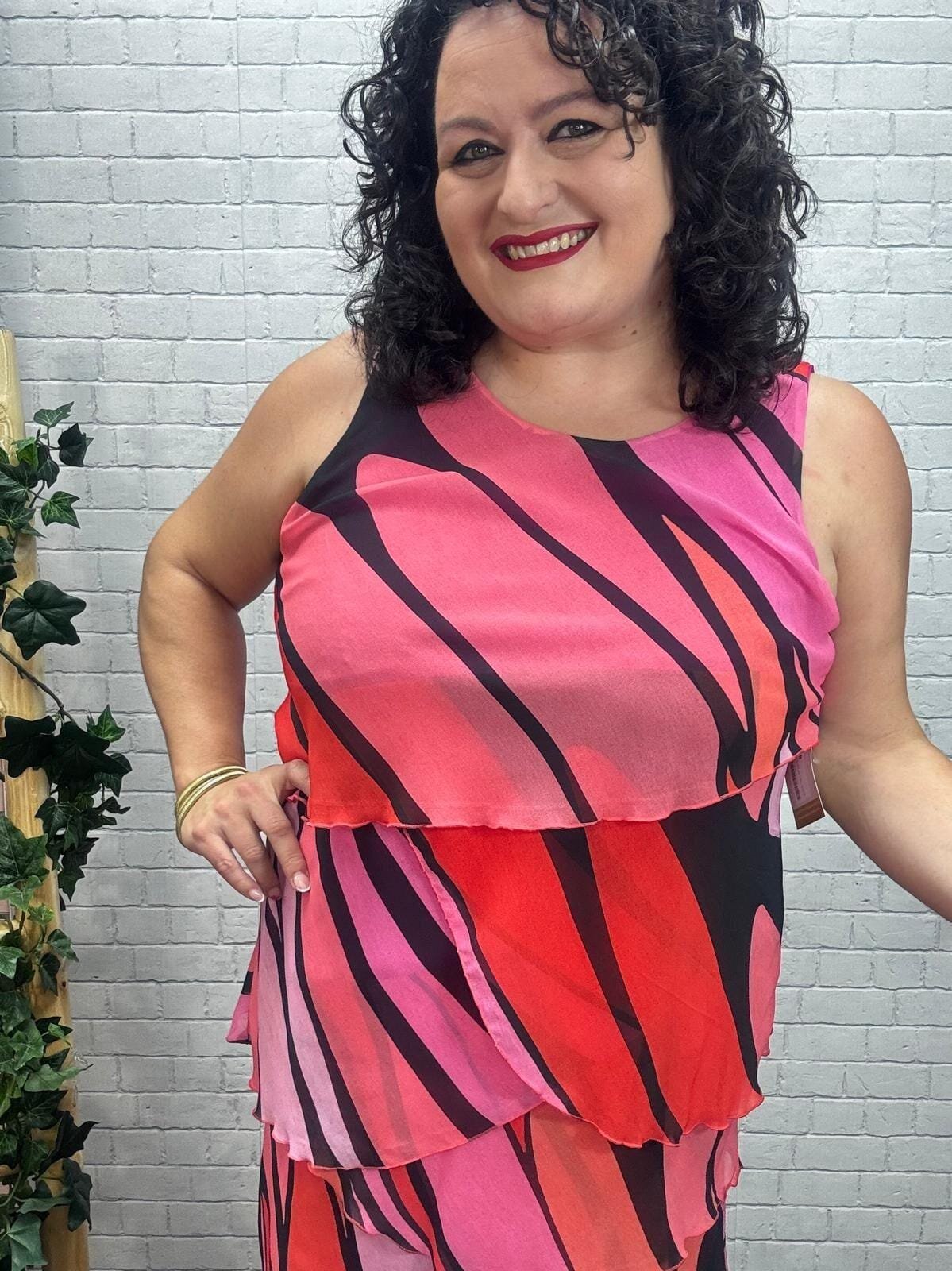 Vestido Lesly T-48/52 Estampado de Gasa