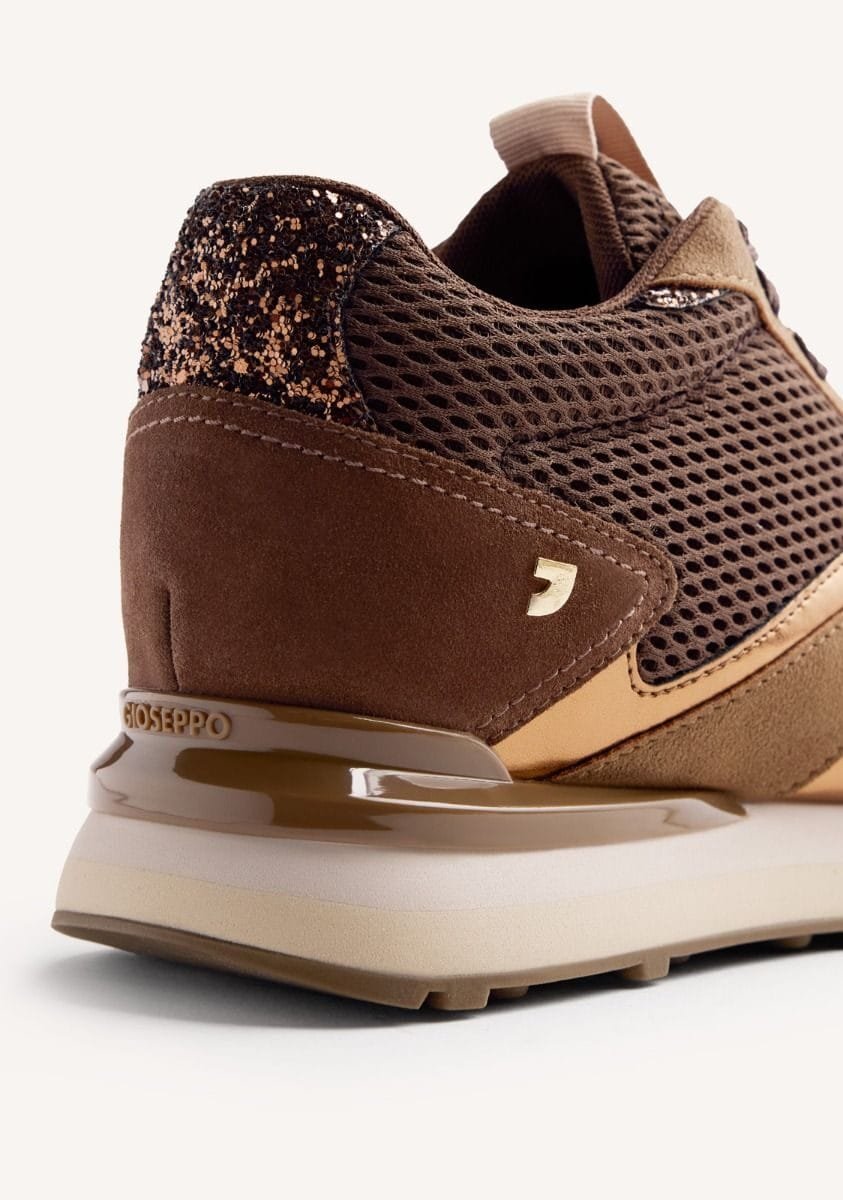 GIOSEPPO Keewatin - Sneakers Donna In Pelle Scamosciata Con Zeppa Interna 3 Cm E Dettagli Metallizzati