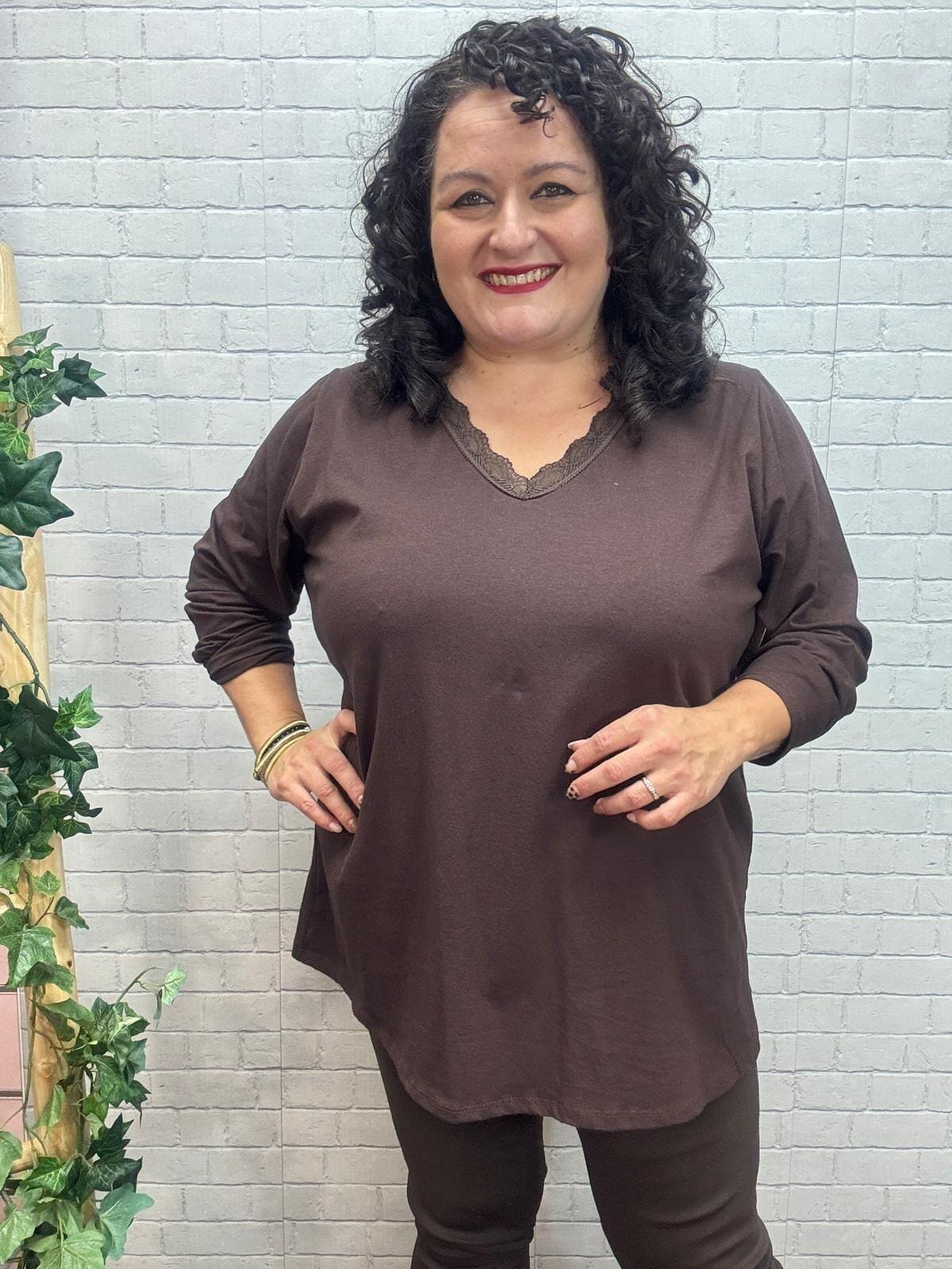 Camiseta Ever T-44/54 con Encaje en el Escote