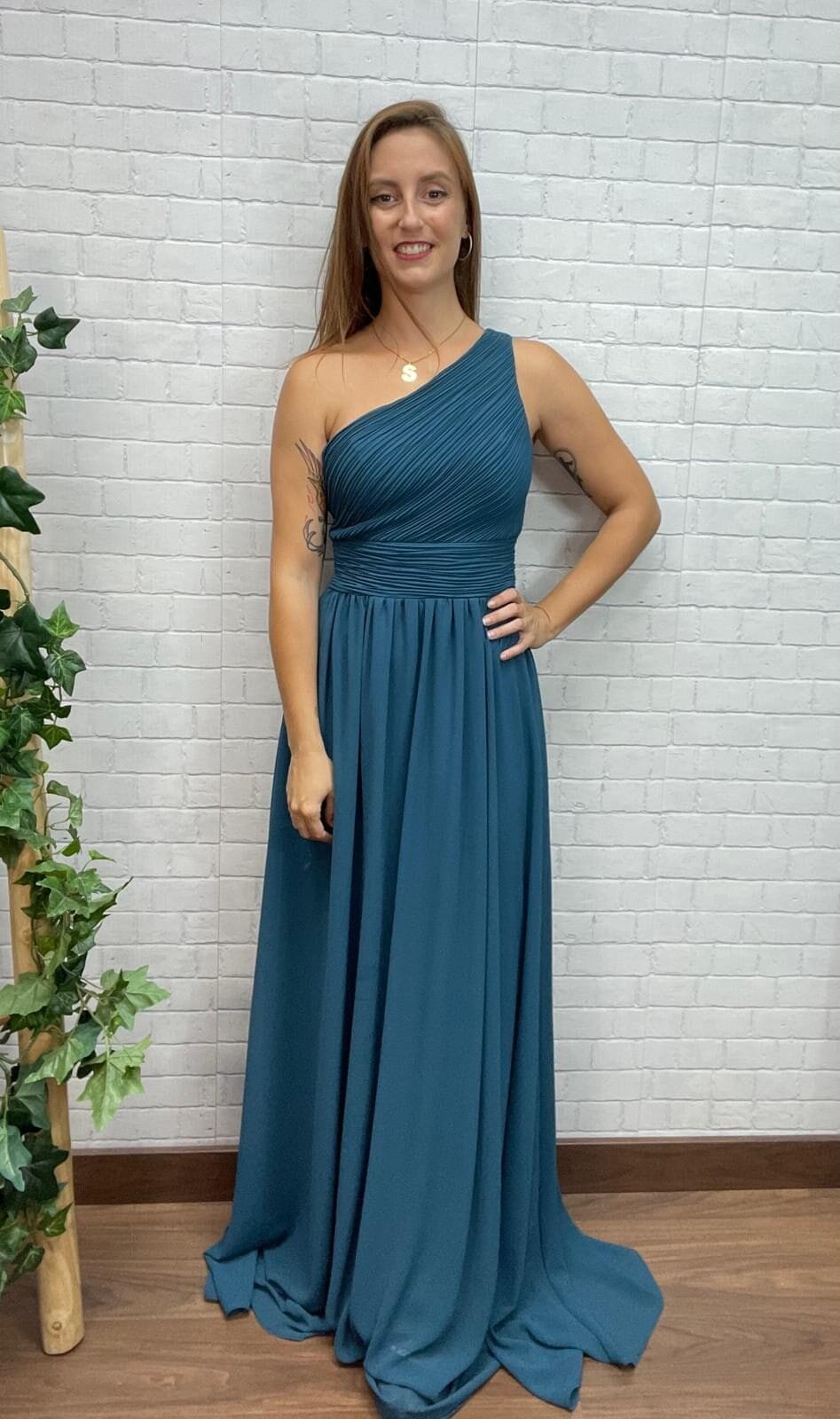 Vestido Sabrina T-S/M Escote Asimétrico