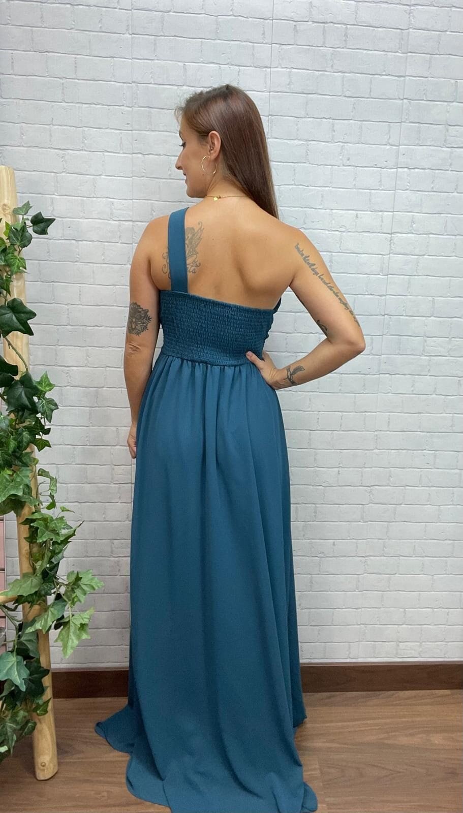 Vestido Sabrina T-S/M Escote Asimétrico