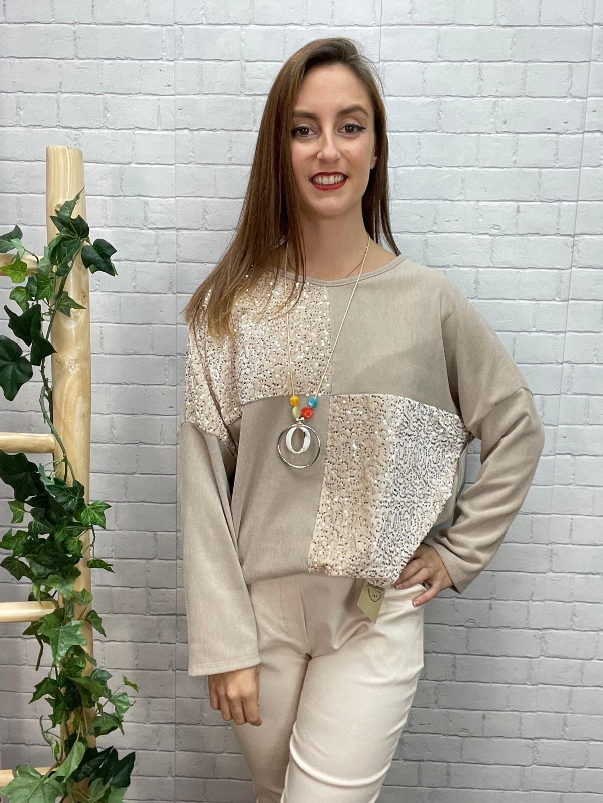 Jersey Paula T-36/44 Con Lentejuelas