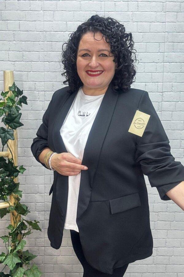 Americana Olga negra T-2XL/5XL Básica