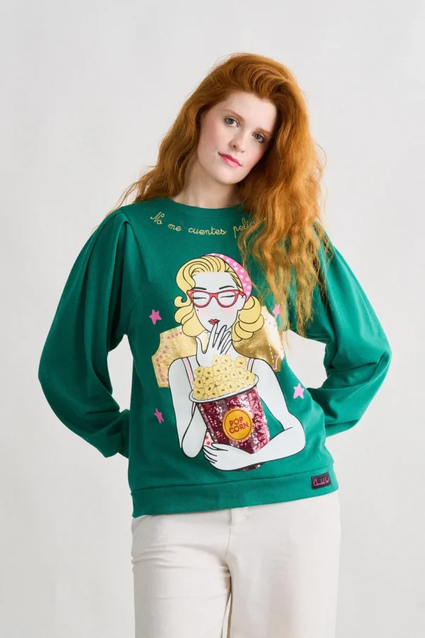 Sudadera Popcorn Anabel Lee T-S/2XL Ilustrada