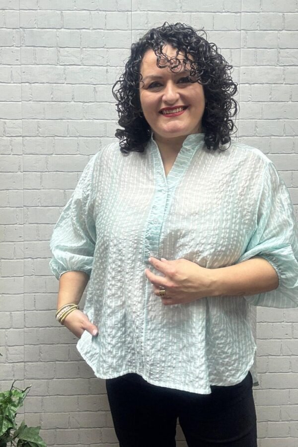 Blusa Laura Aguamarina T-46/52 Con Rayas