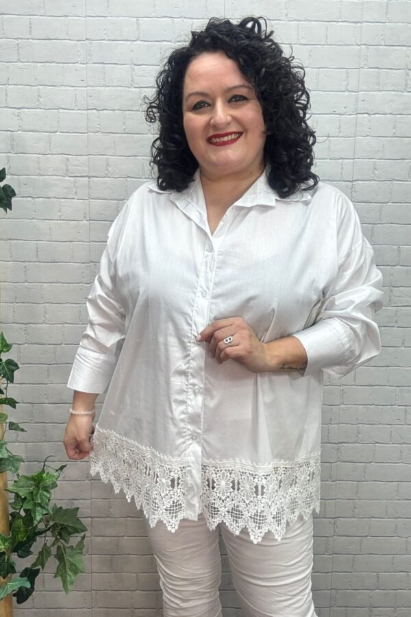 Camisa Azucena Blanco T-50/56 Con Puntilla