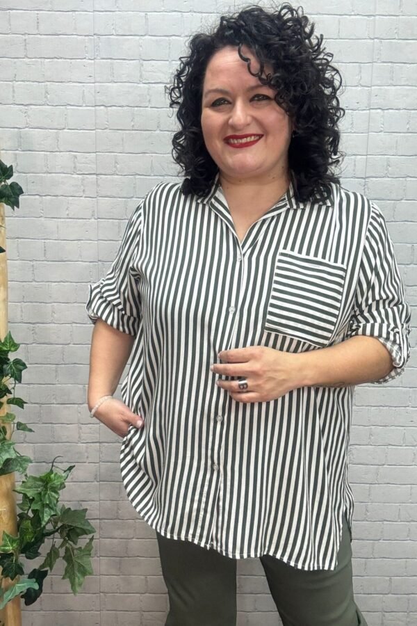 Camisa Rayas Verde Kaki T-46/54 Clásica