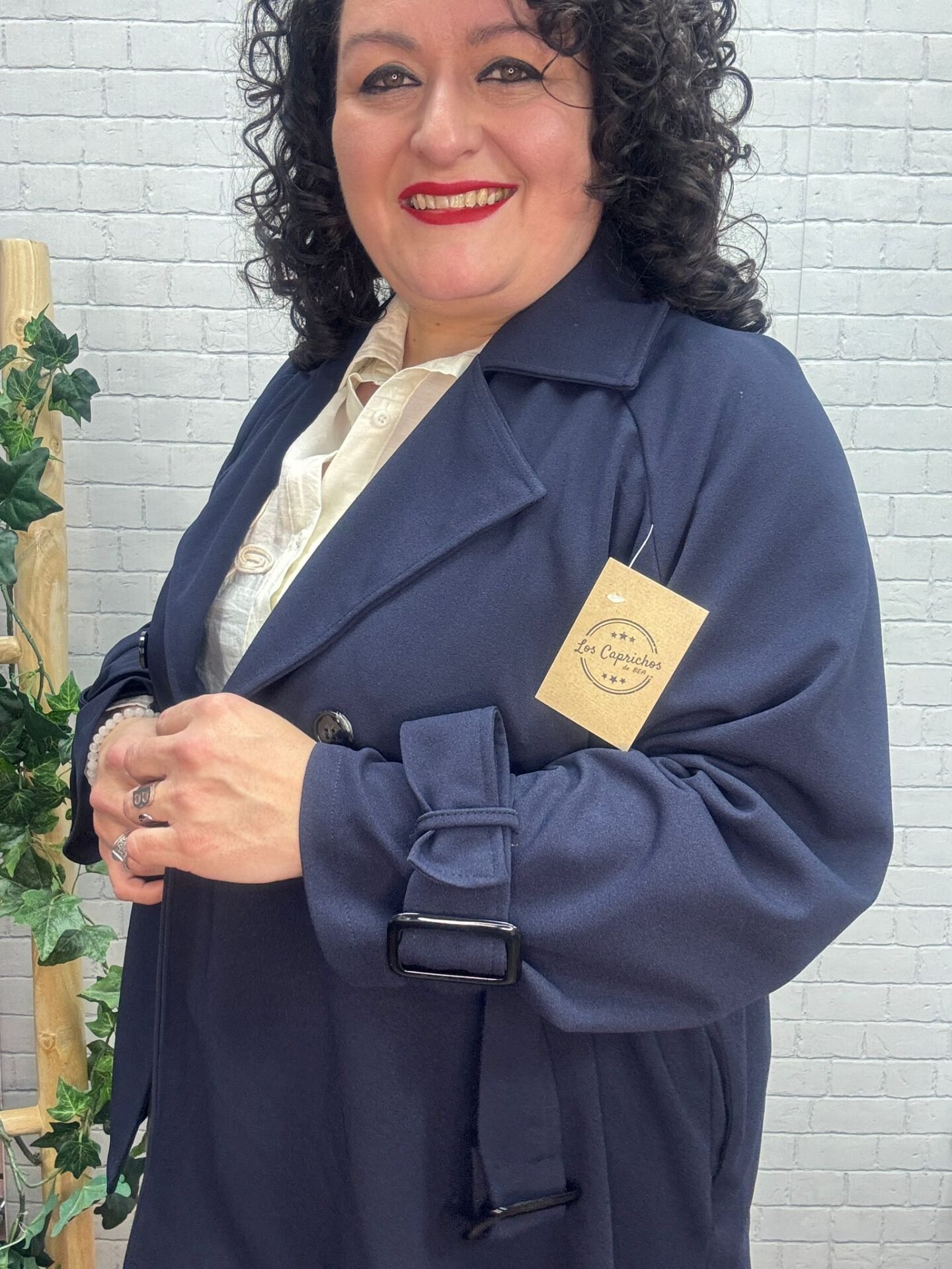 Chaqueta Violeta Azul Marino T-50/54 Con Cinturón