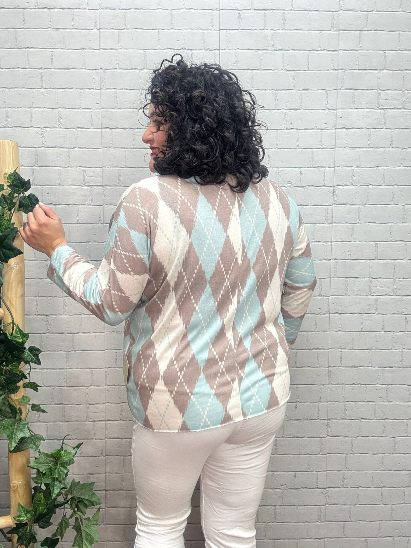 Jersey Romi Aguamarina T-36/50 Estampado Geométrico - Imagen 3