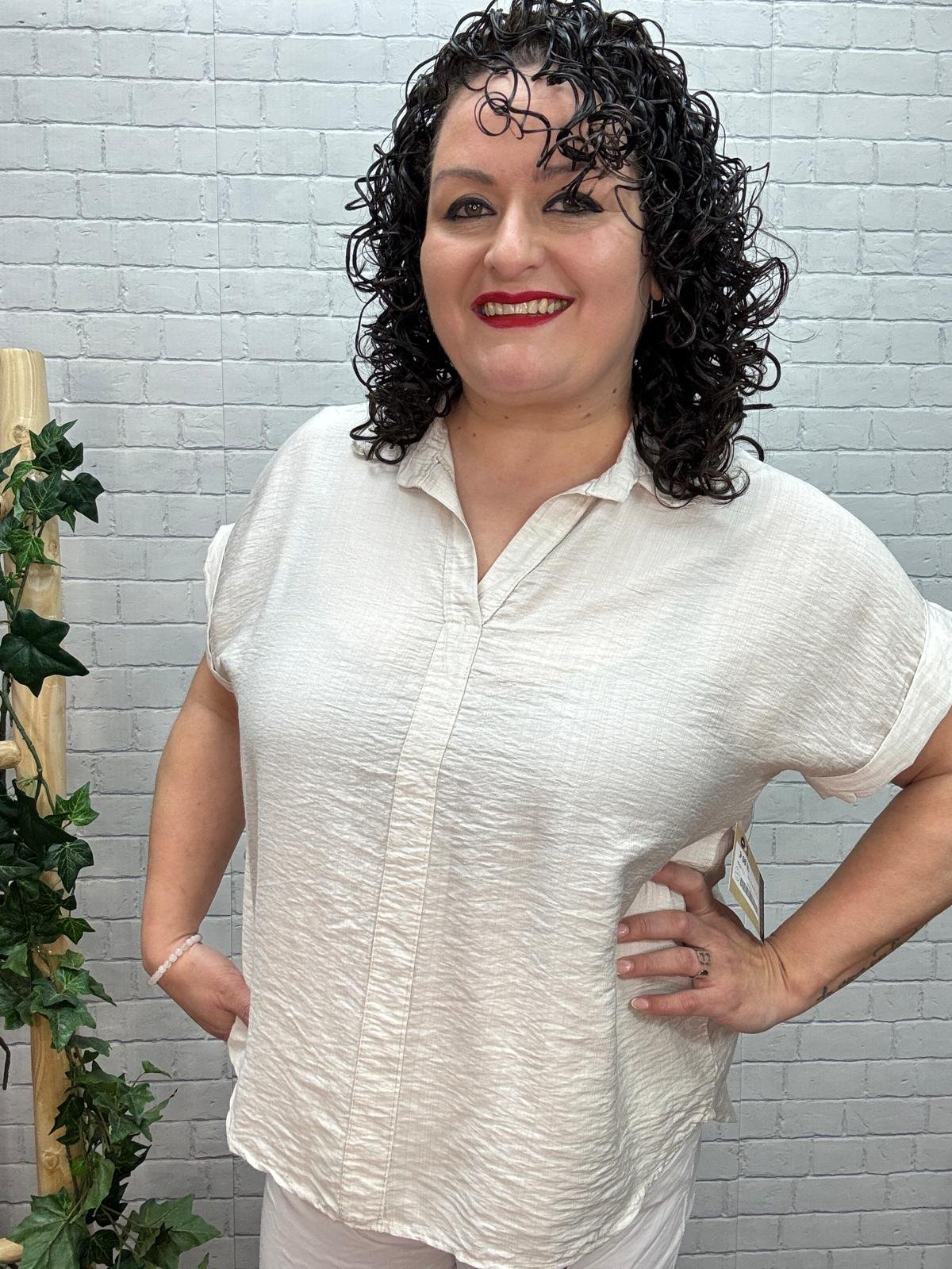 Blusa Inma Beige T-46/52 Fluida