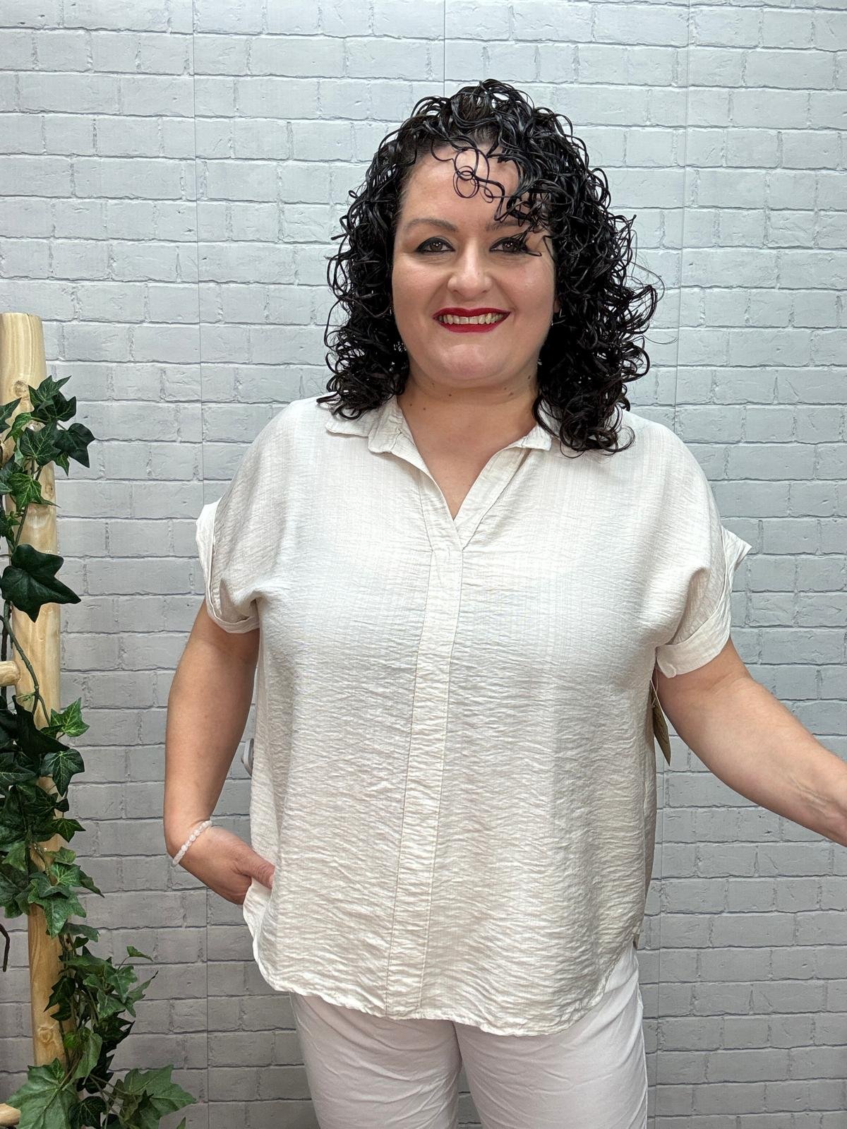 Blusa Inma Beige T-46/52 Fluida