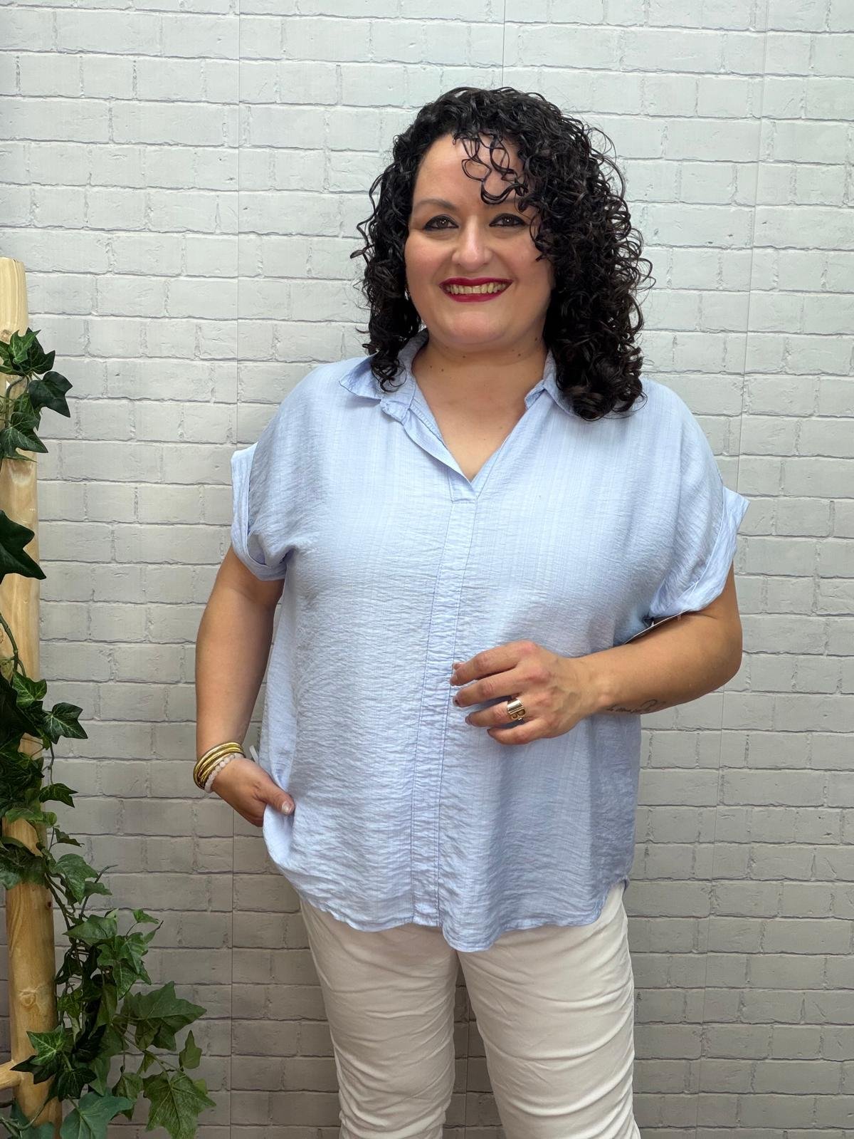 Blusa Inma Celeste T-46/52 Fluida