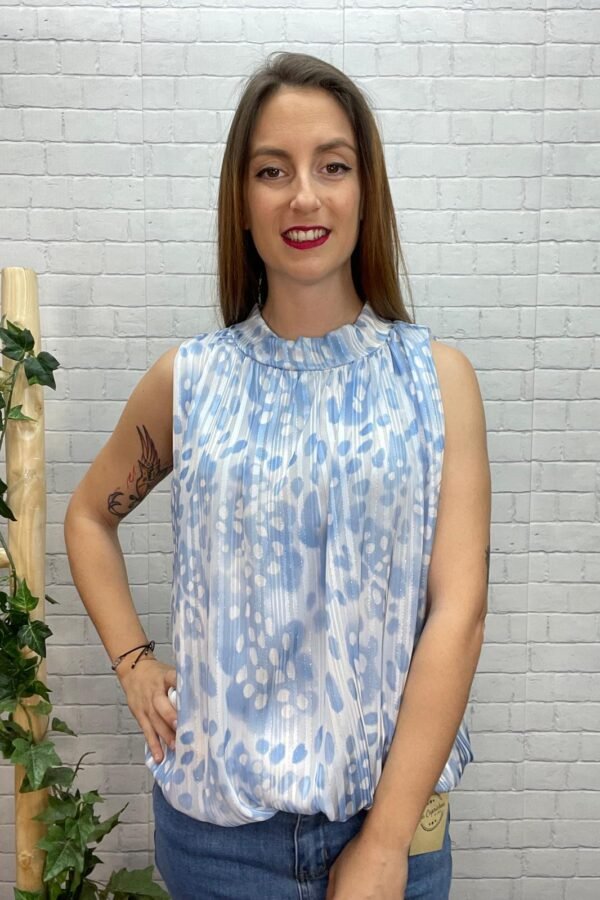 Blusa Lia Celeste T-36/44 Cuello Halter