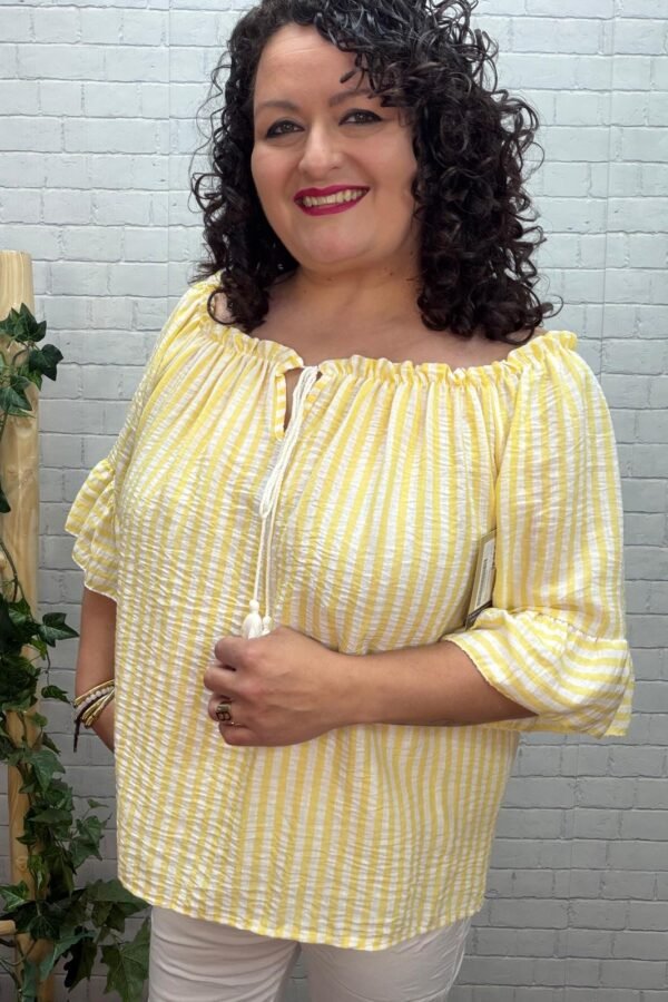 Blusa Olivia Amarilla T-36/52 Estampado Marinero