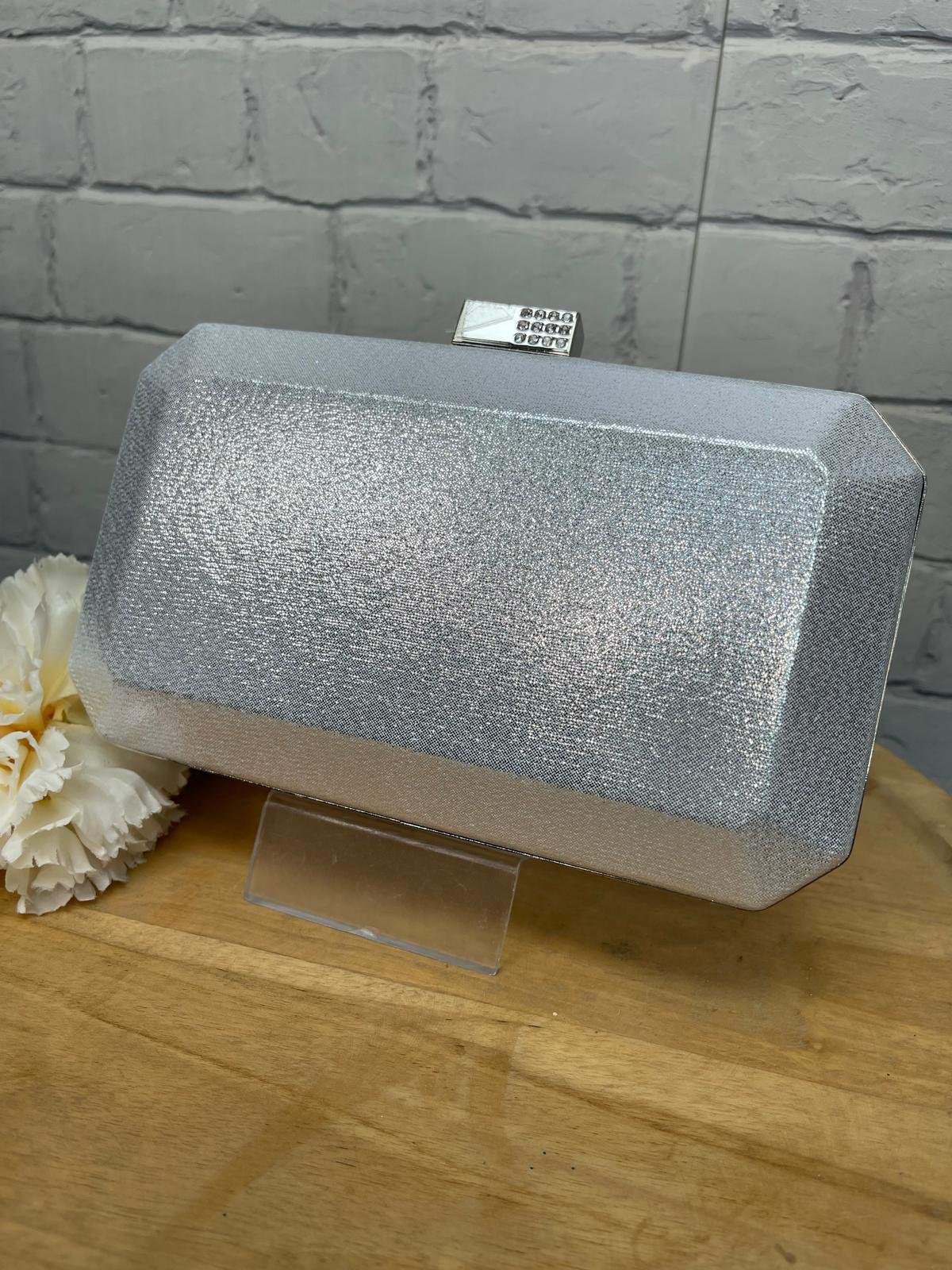 Bolso Fiesta Plata BR4176 Con Brillo - Imagen 3