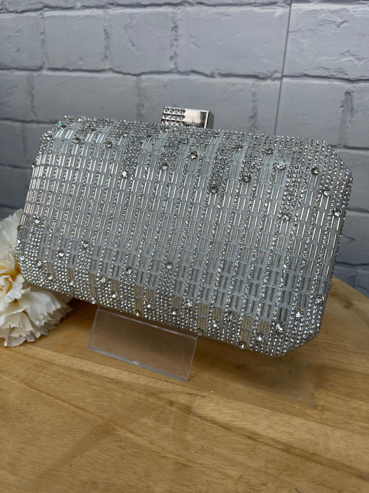Bolso Fiesta Plata BR4176 Con Brillo - Imagen 2