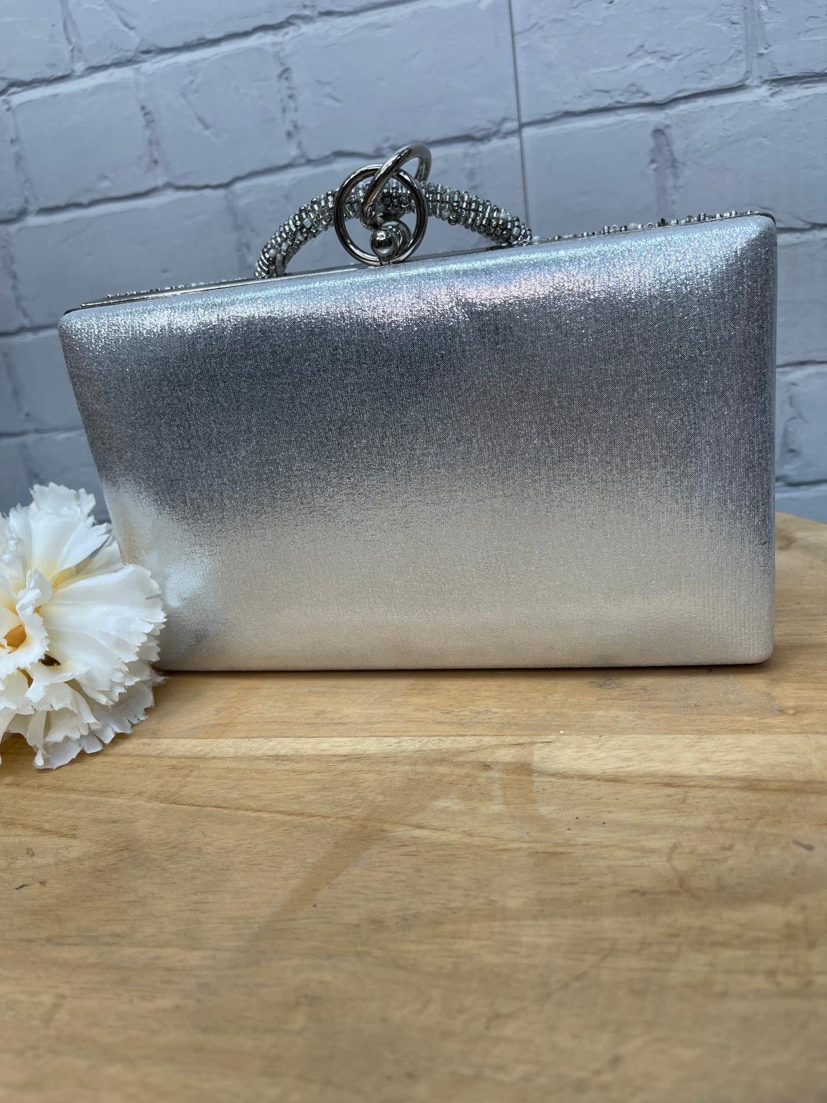 Bolso Fiesta Plata gy7452 Con Pedrería - Imagen 3