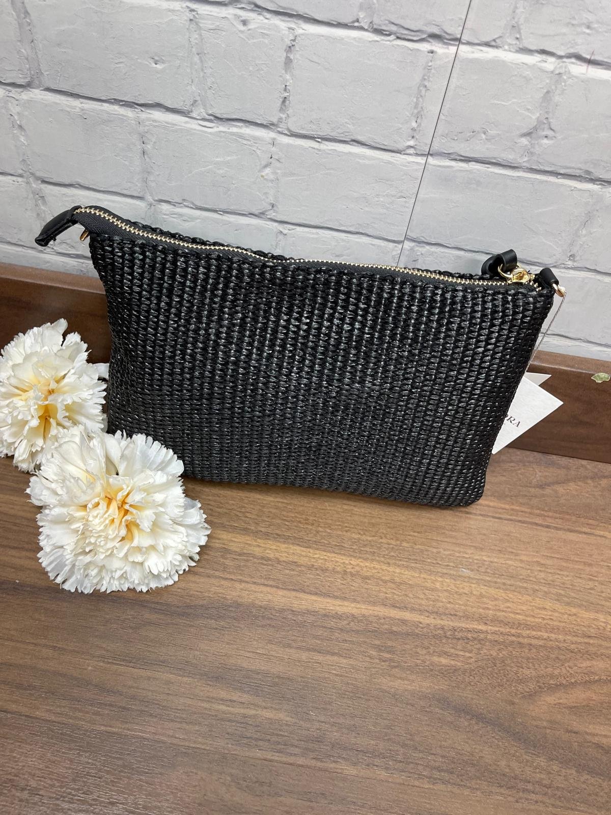 Bolso de Mano Negro FB74005-1 De Rafia - Imagen 2