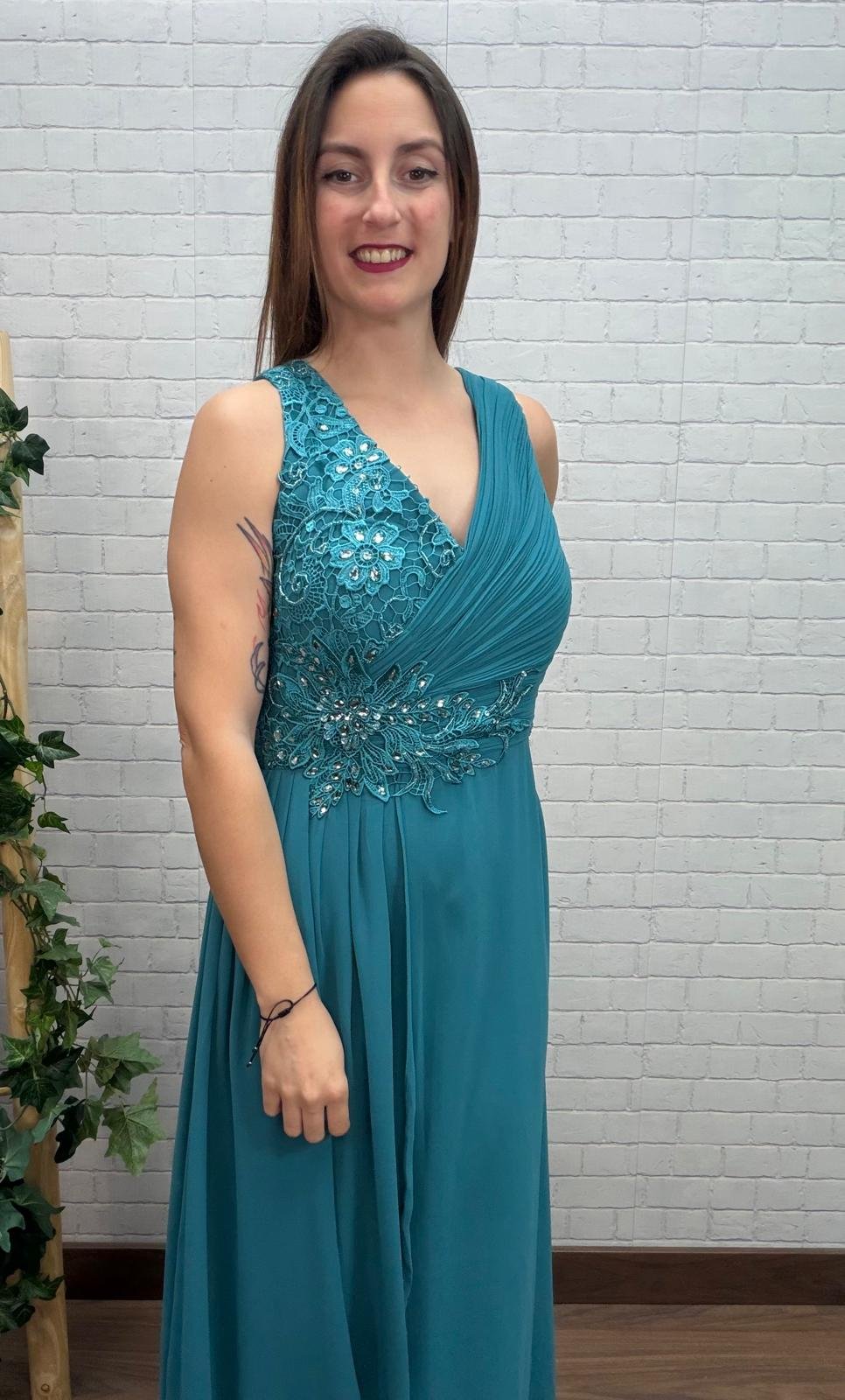 Vestido Ahana Océano T-S/M-XL/2XL Con Pedrería