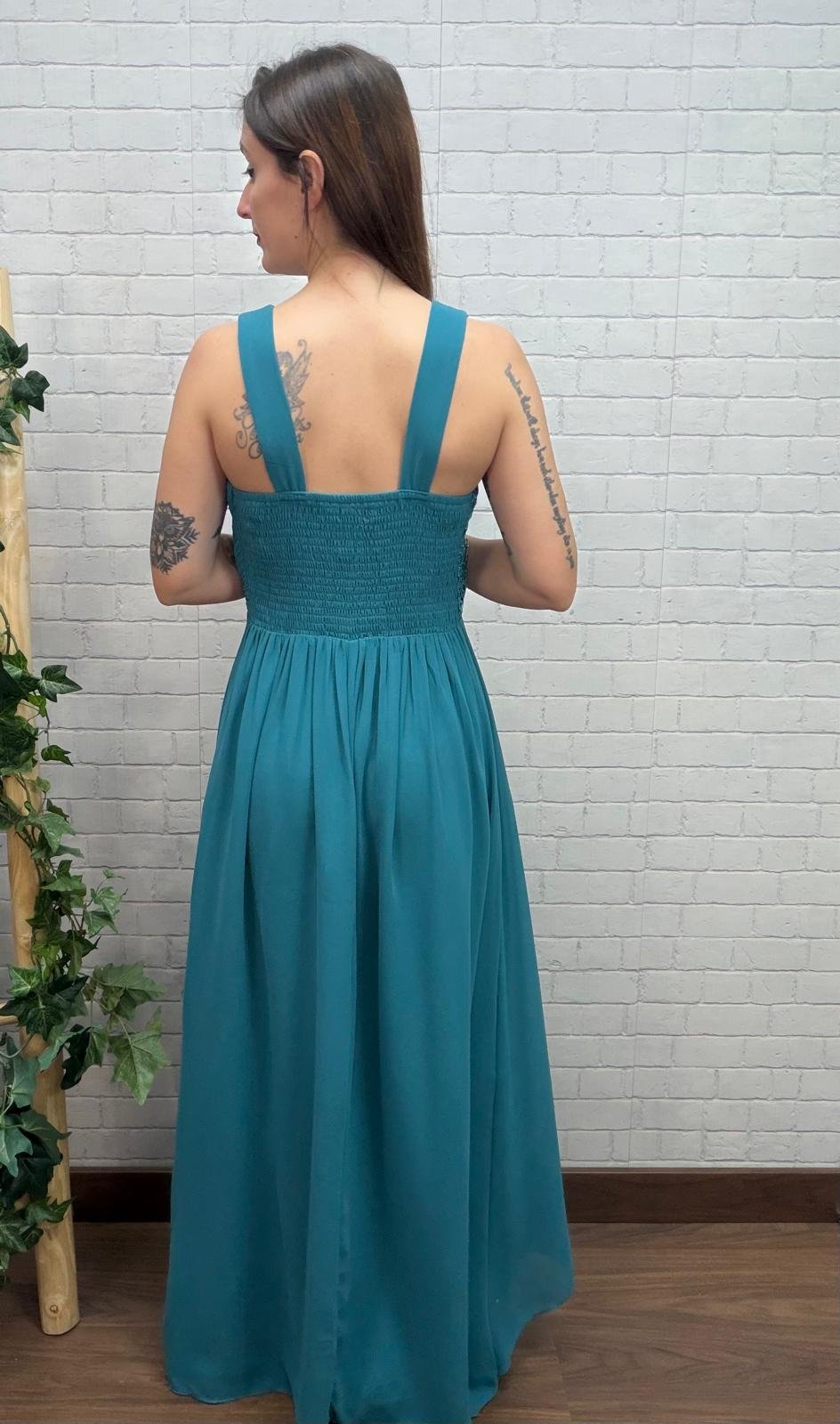 Vestido Ahana Océano T-S/M-XL/2XL Con Pedrería
