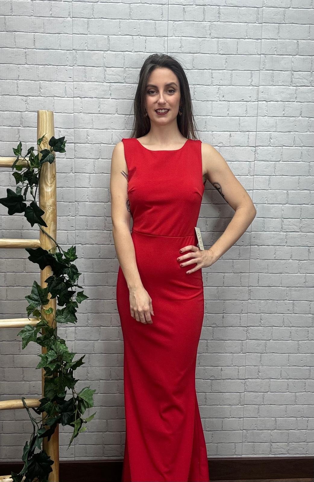 Vestido Ariel Rojo T-34/38 Corte Sirena - Imagen 2