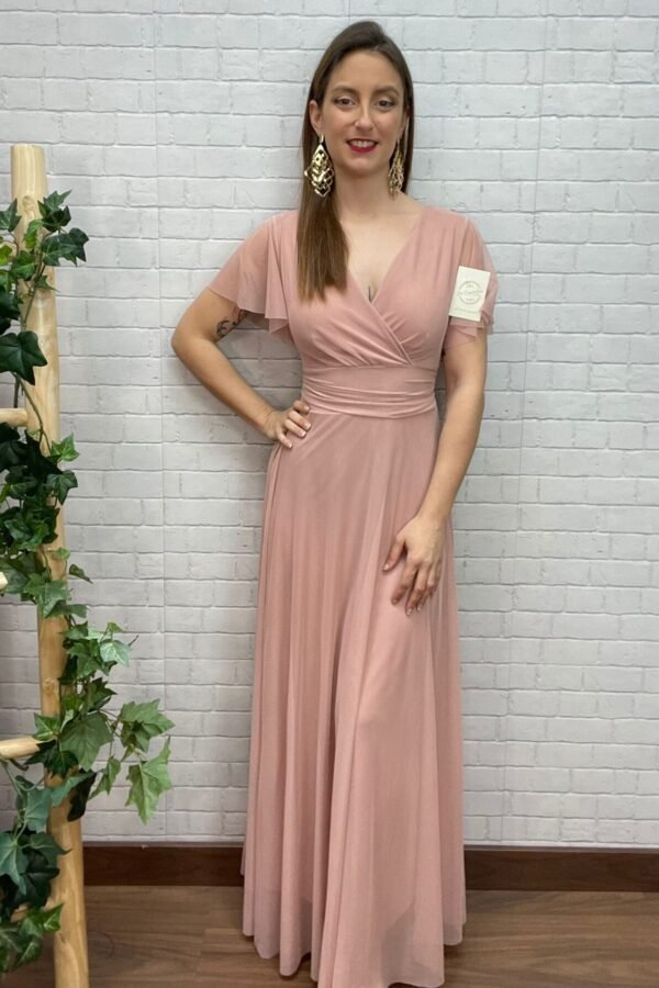 Vestido Náyade Rosa T-36/44 Con Manga