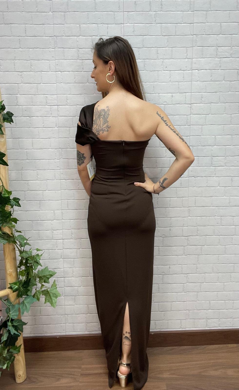 Vestido Sari Chocolate T-36/42 Entubado