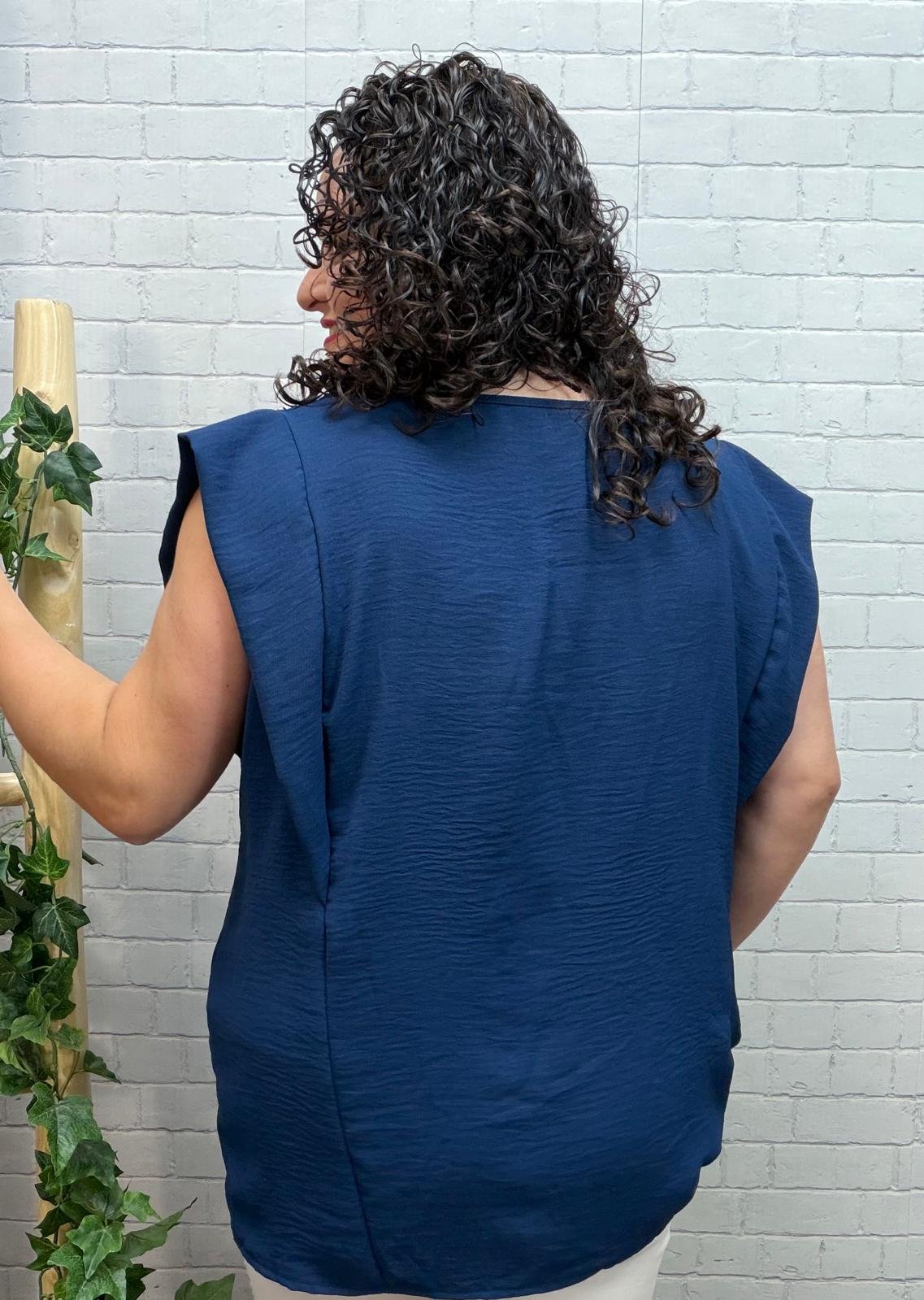 Blusa Gabi Marino T-46/54 Con Tachuelas