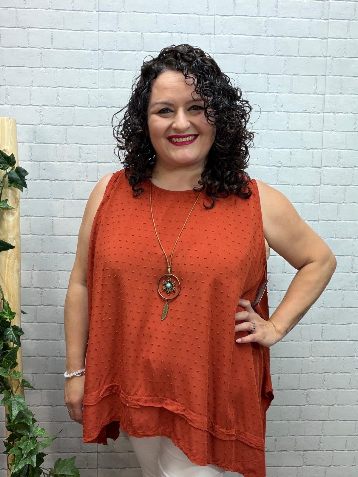 Blusa Gimena Teja T-44/52 Plumeti
