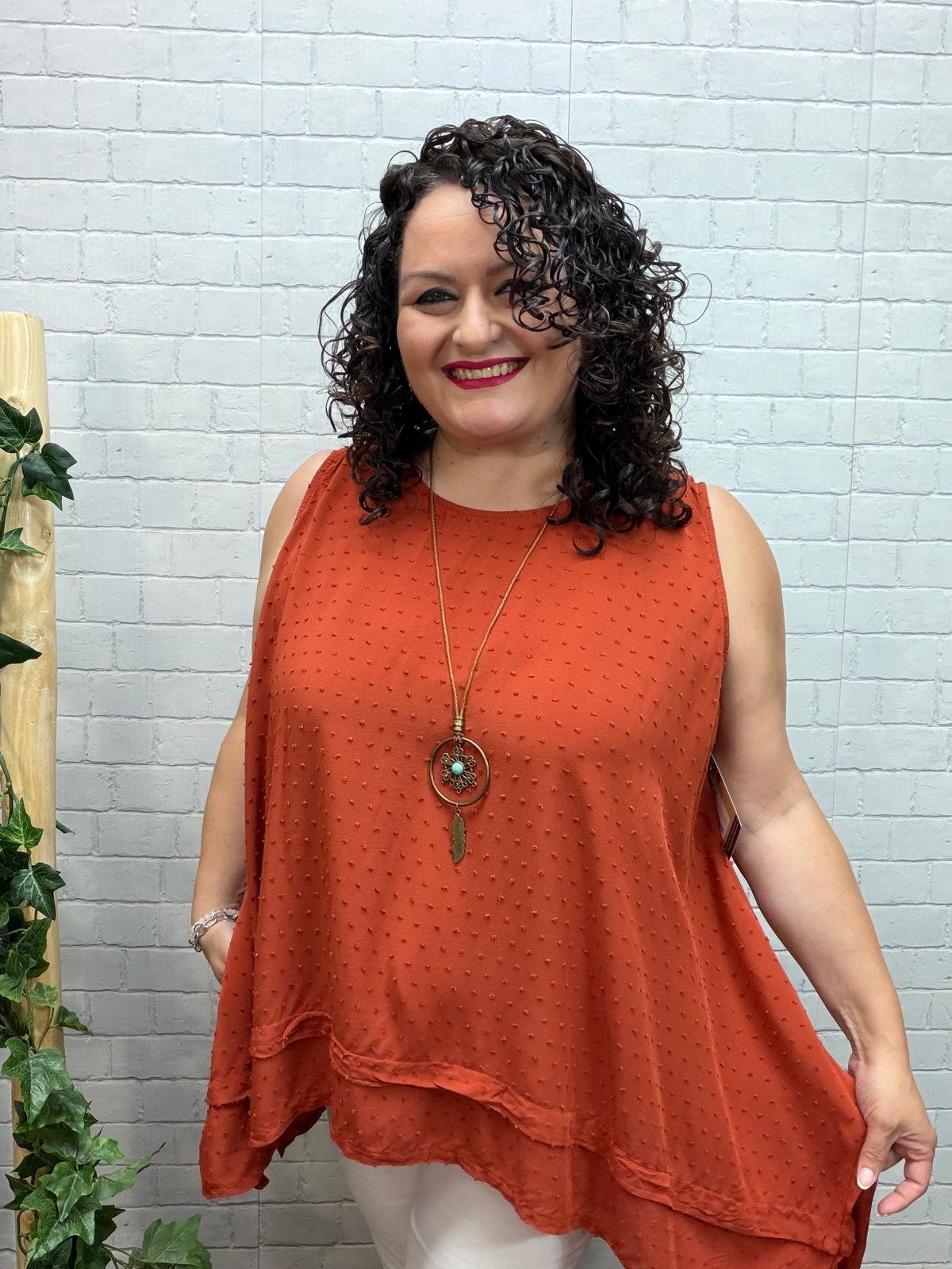 Blusa Gimena Teja T-44/52 Plumeti