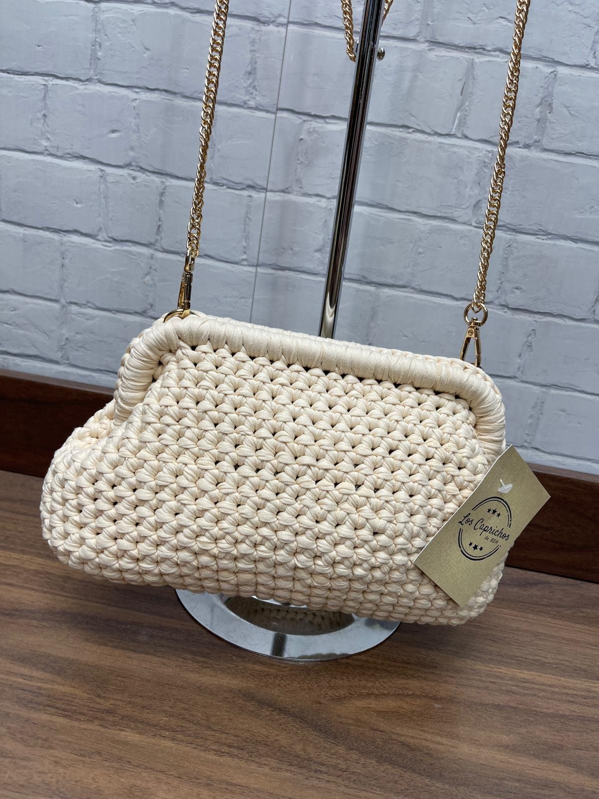 Bolso Beige 5111 Tipo Crochet