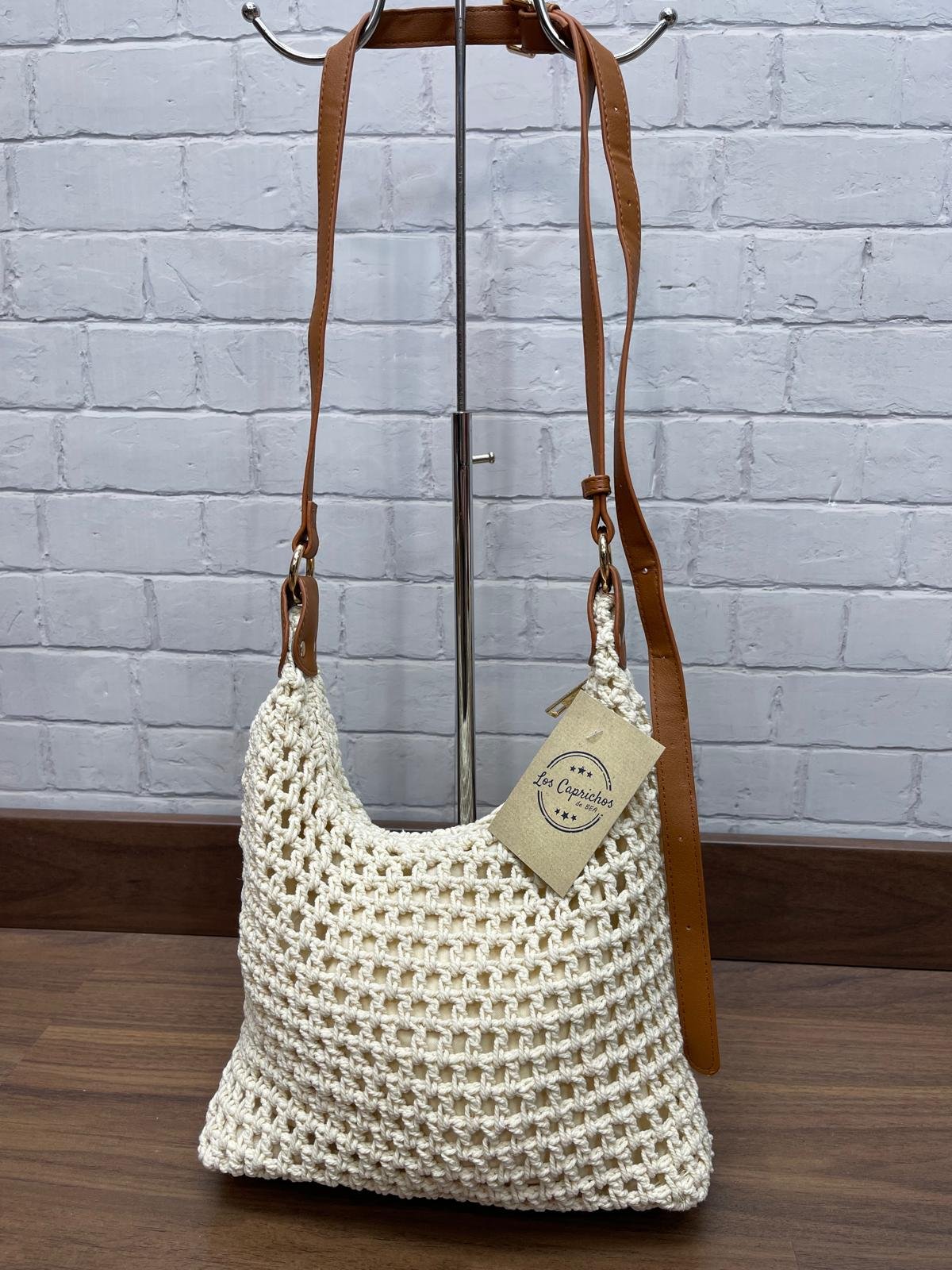 Bolso Macrame Beige CXF9092 Estilo Boho