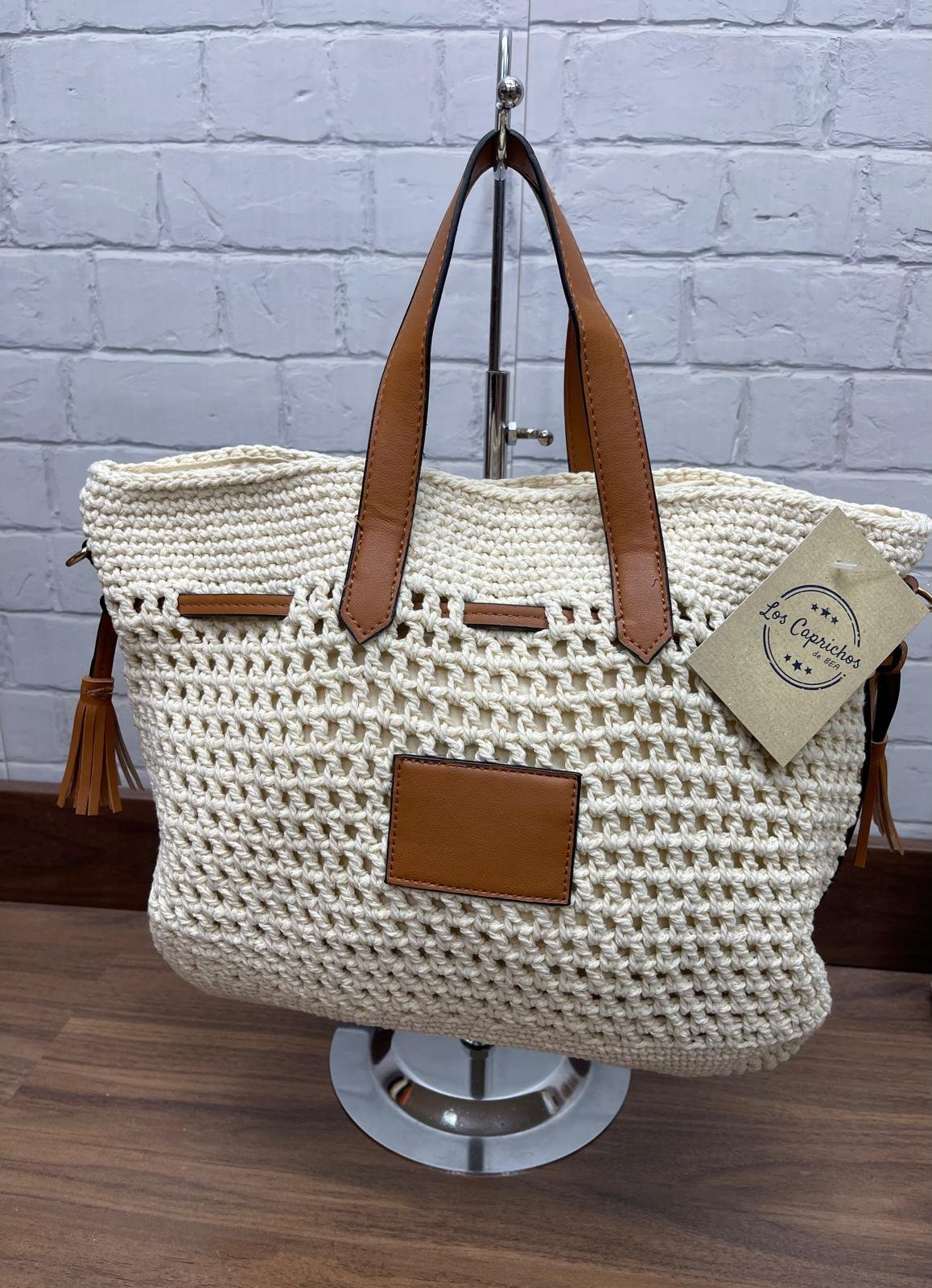 Bolso Macrame Beige HX16080 Tipo Saco