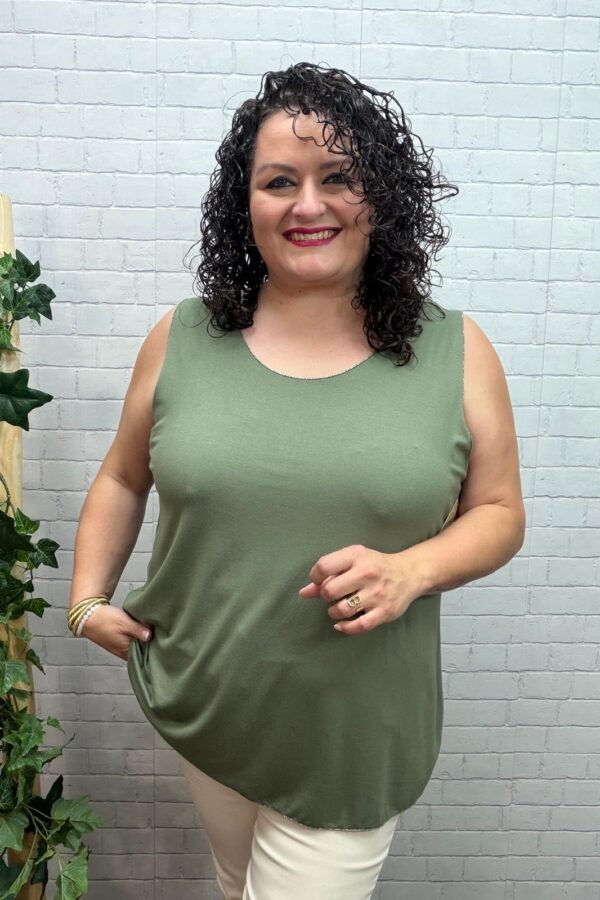 Camiseta Brillo Kaki Moda