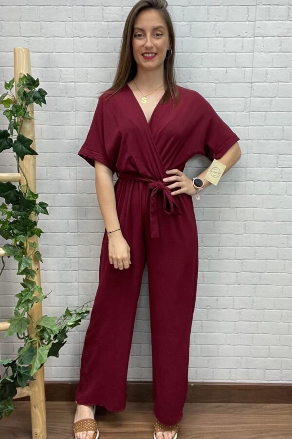 Mono Amanda Granate T-36/44 Escote Cruzado
