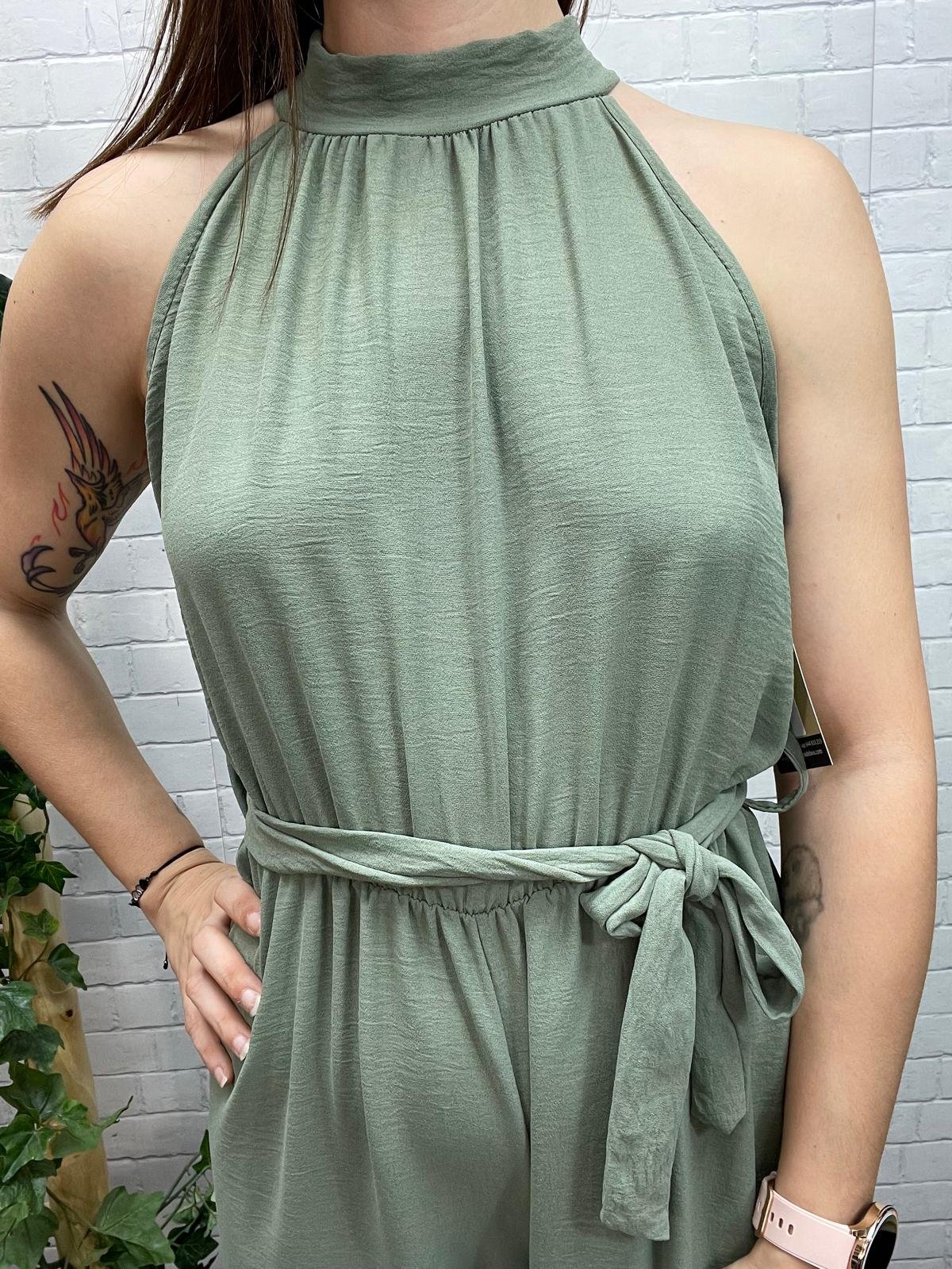 Mono Cloe Kaki T-36/44 Cuello Halter