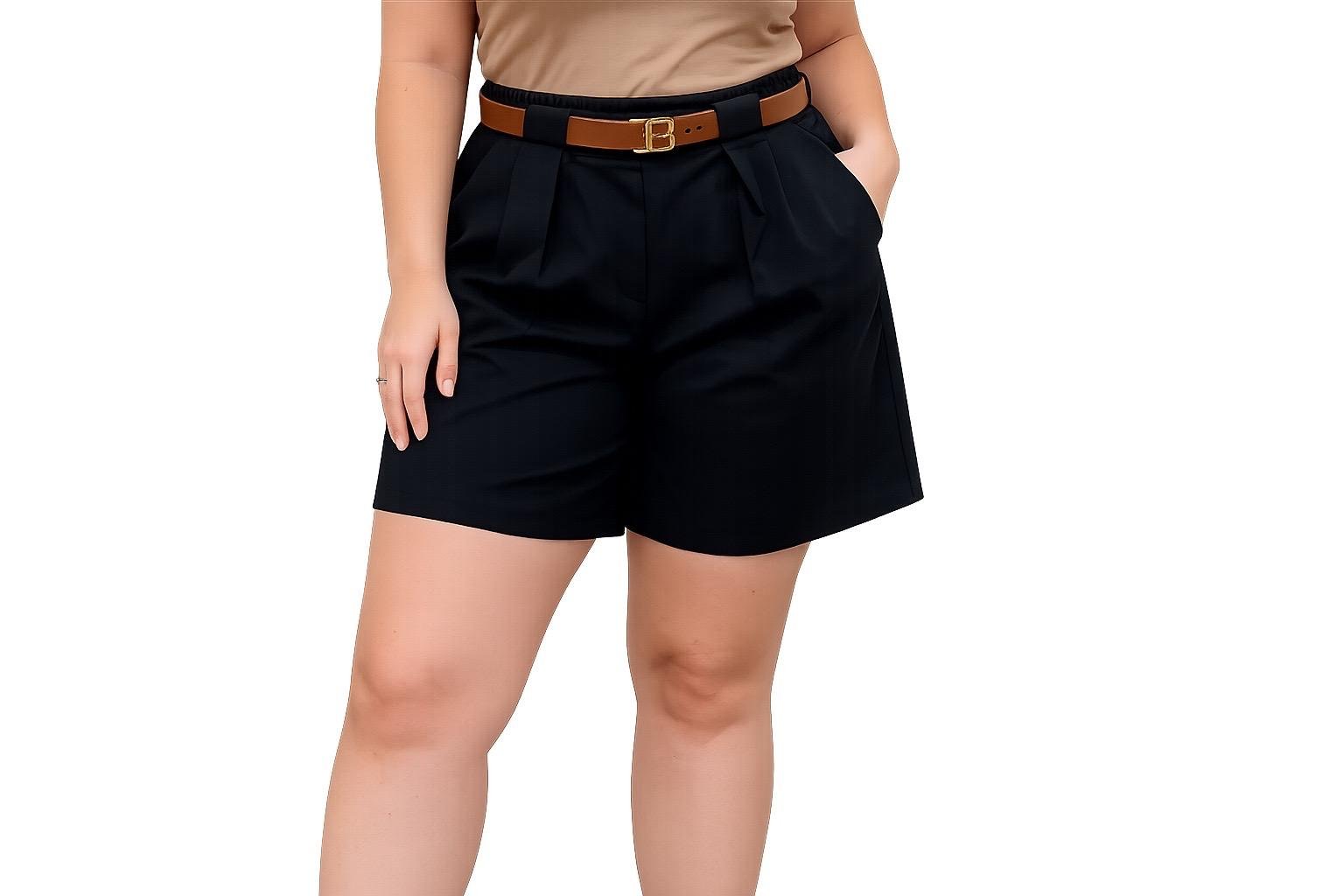 Pantalon Corto Idalis Negro T-46/52 Con Cinturón
