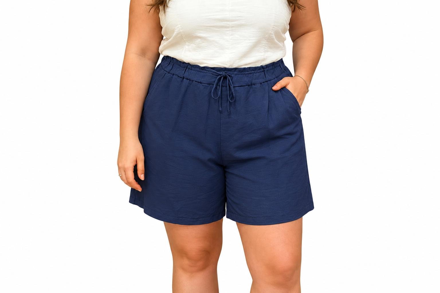 Pantalon Corto Jazz Marino T-46/54 Con Cintura Elástica