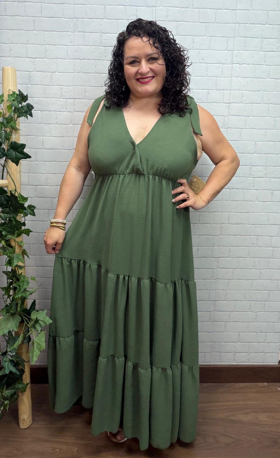 Vestido Aida Kaki Moda