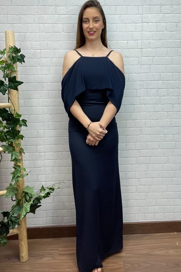 Vestido Cristal Marino T-32/38 Con Gasa
