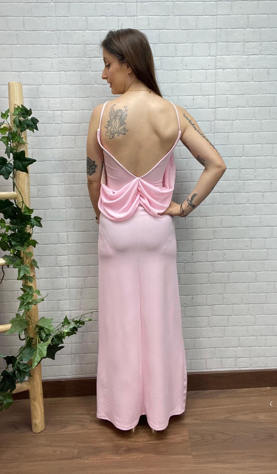 Vestido Cristal Rosa T-32/38 Con Gasa - Imagen 2