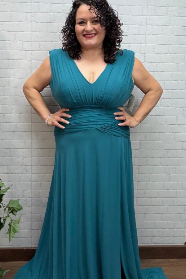 Vestido Dora Océano T-2XL-3XL/3XL-4XL Escote En Forma De Pico