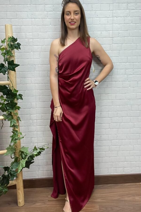 Vestido Leonor Granate T-36/40 Asimétrico